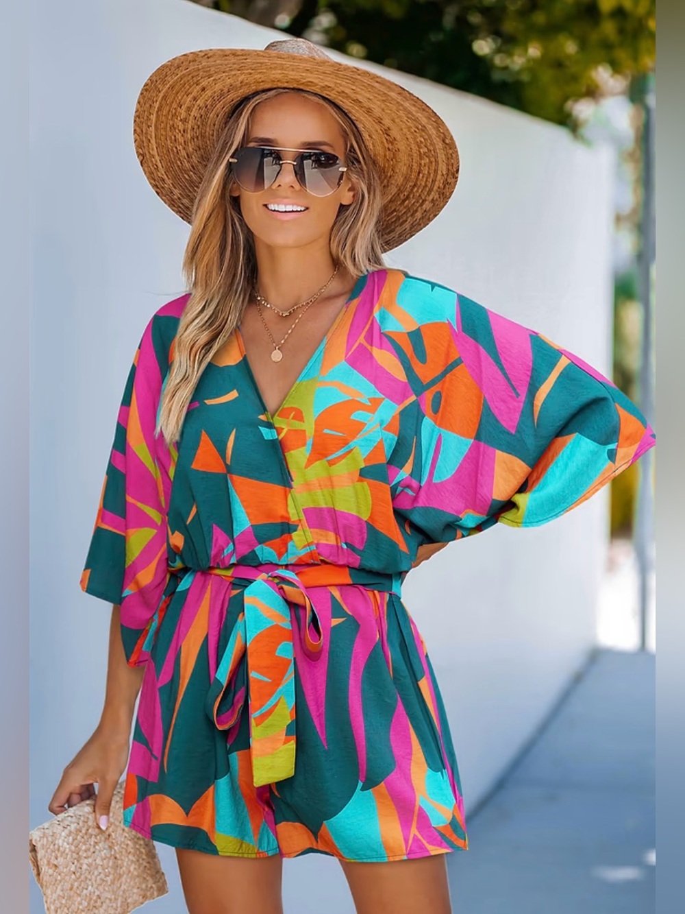 Cupshe tropical print romper